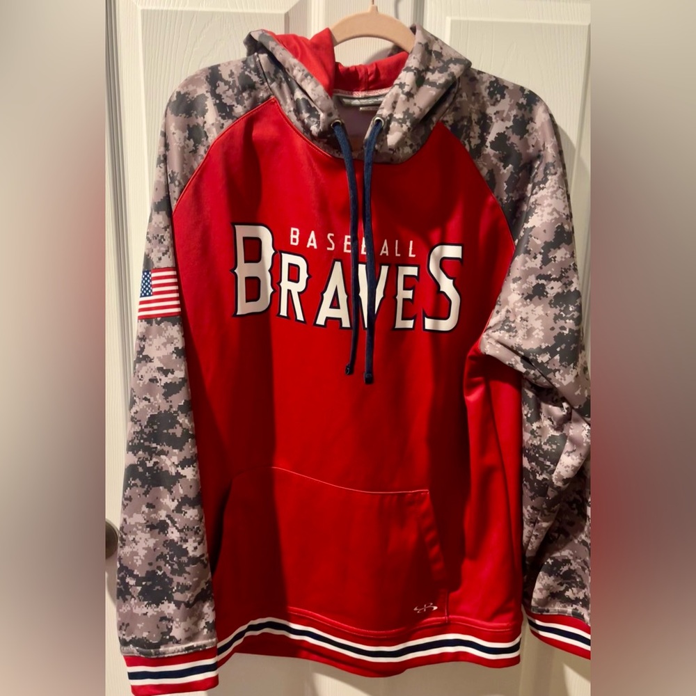 Boombah Atlantic Braves Men’s Large hoodie red camouflage  American baseball